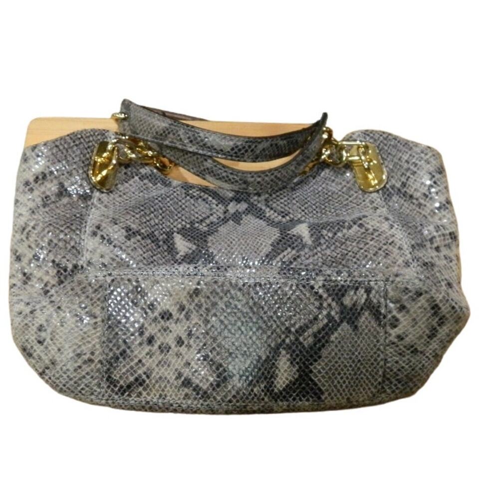 Michael Kors Gray Python Design Handbag Purse W D… - image 2